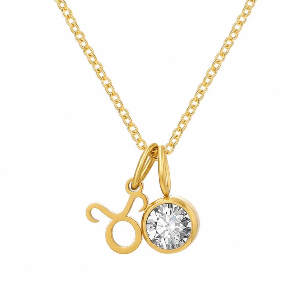 Zodiak Geburtsstein-Kette „Aura“ – Personalisierte Sternzeichen-Halskette