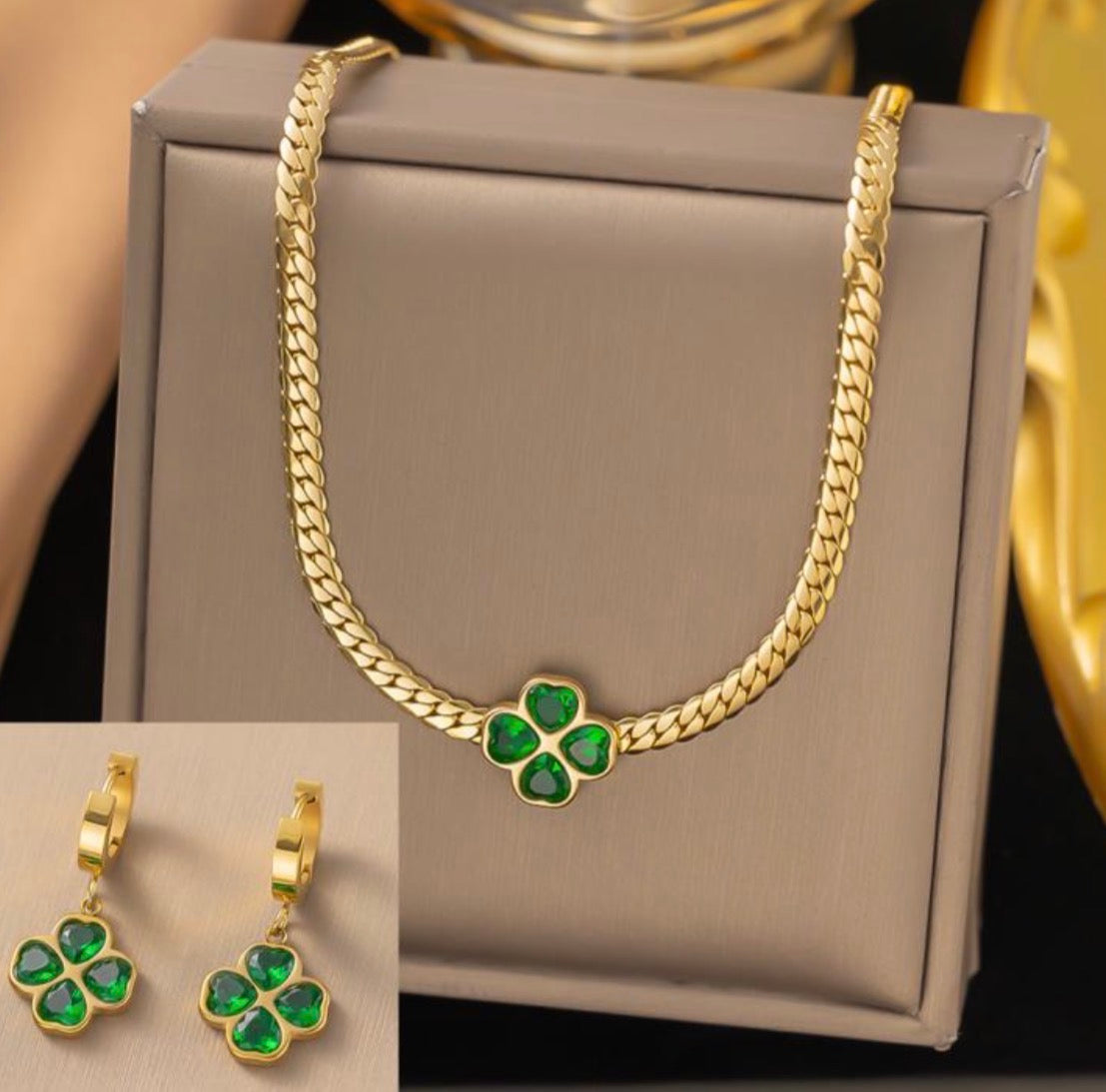 Luxury bright Set - Exklusives Gold-Ensemble (Halskette 40+5cm)