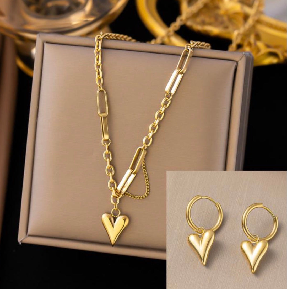 Luxury bright Set - Exklusives Gold-Ensemble (Halskette 40+5cm)