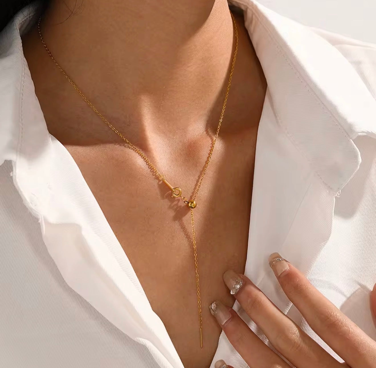 Y - Halskette ,,Linear'' _Filigranes Lariat Design
