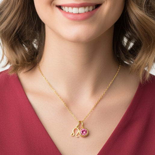 Zodiak Geburtsstein-Kette „Aura“ – Personalisierte Sternzeichen-Halskette