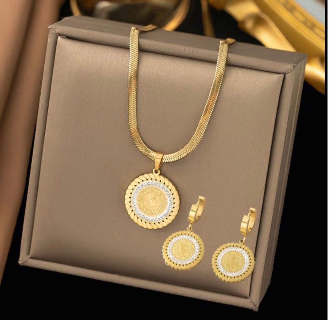 Luxury bright Set - Exklusives Gold-Ensemble (Halskette 40+5cm)