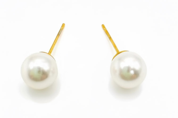 Perlenohrstecker Aura - klassische Gold-optik