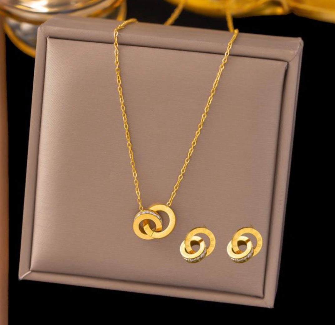 Luxury bright Set - Exklusives Gold-Ensemble (Halskette 40+5cm)