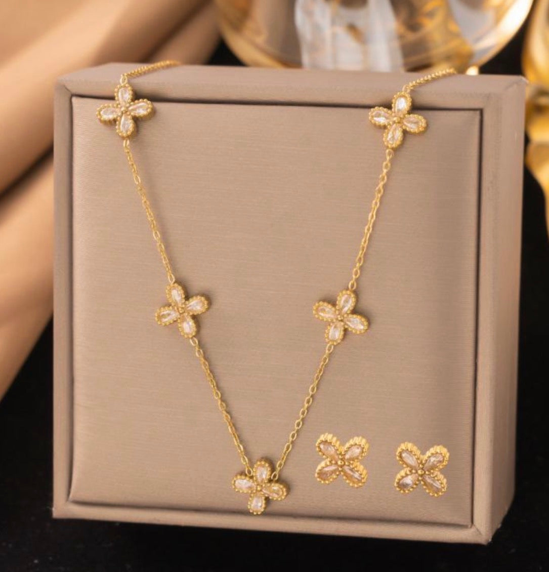 Luxury bright Set - Exklusives Gold-Ensemble (Halskette 40+5cm)