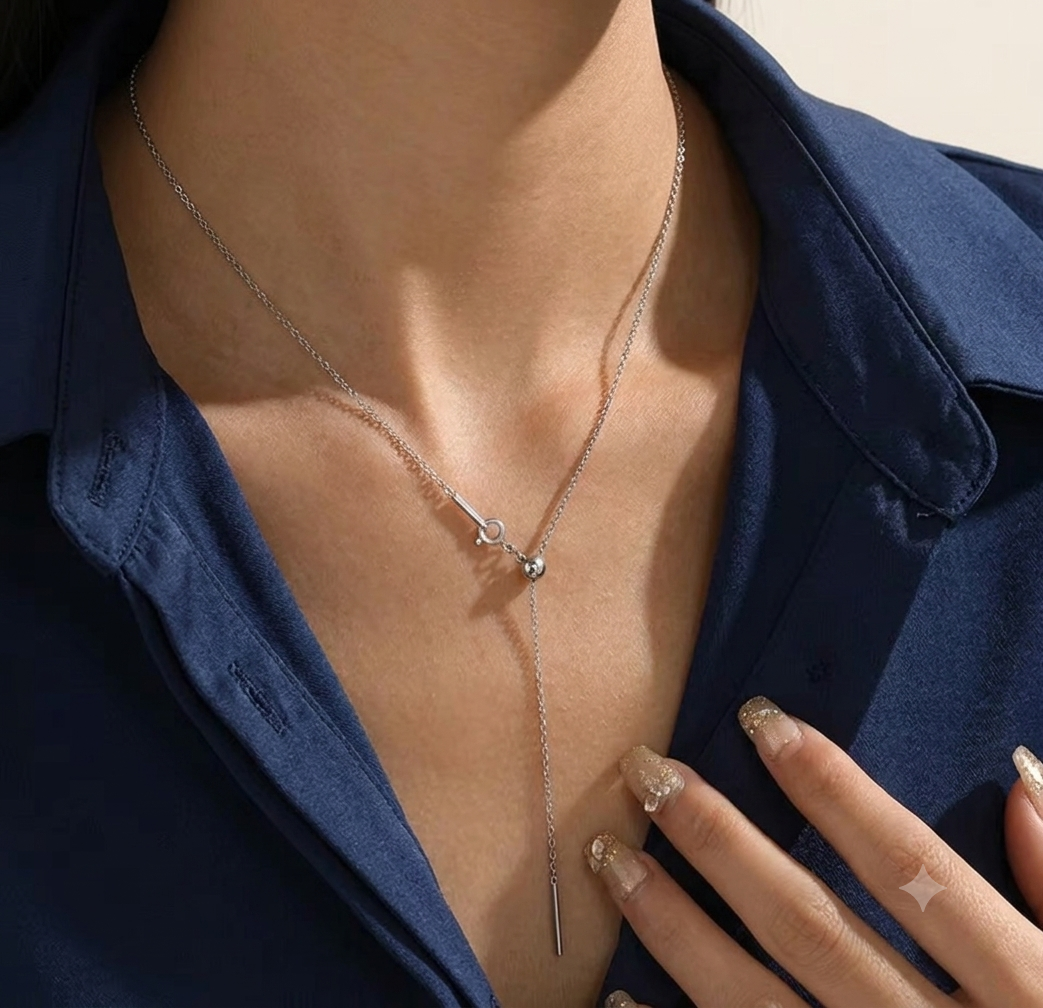 Y - Halskette ,,Linear'' _Filigranes Lariat Design