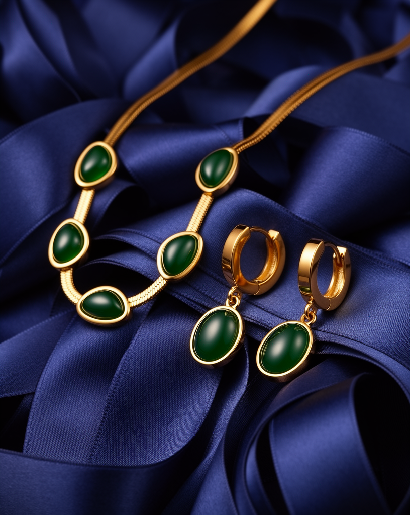 Luxury bright Set - Exklusives Gold-Ensemble (Halskette 40+5cm)