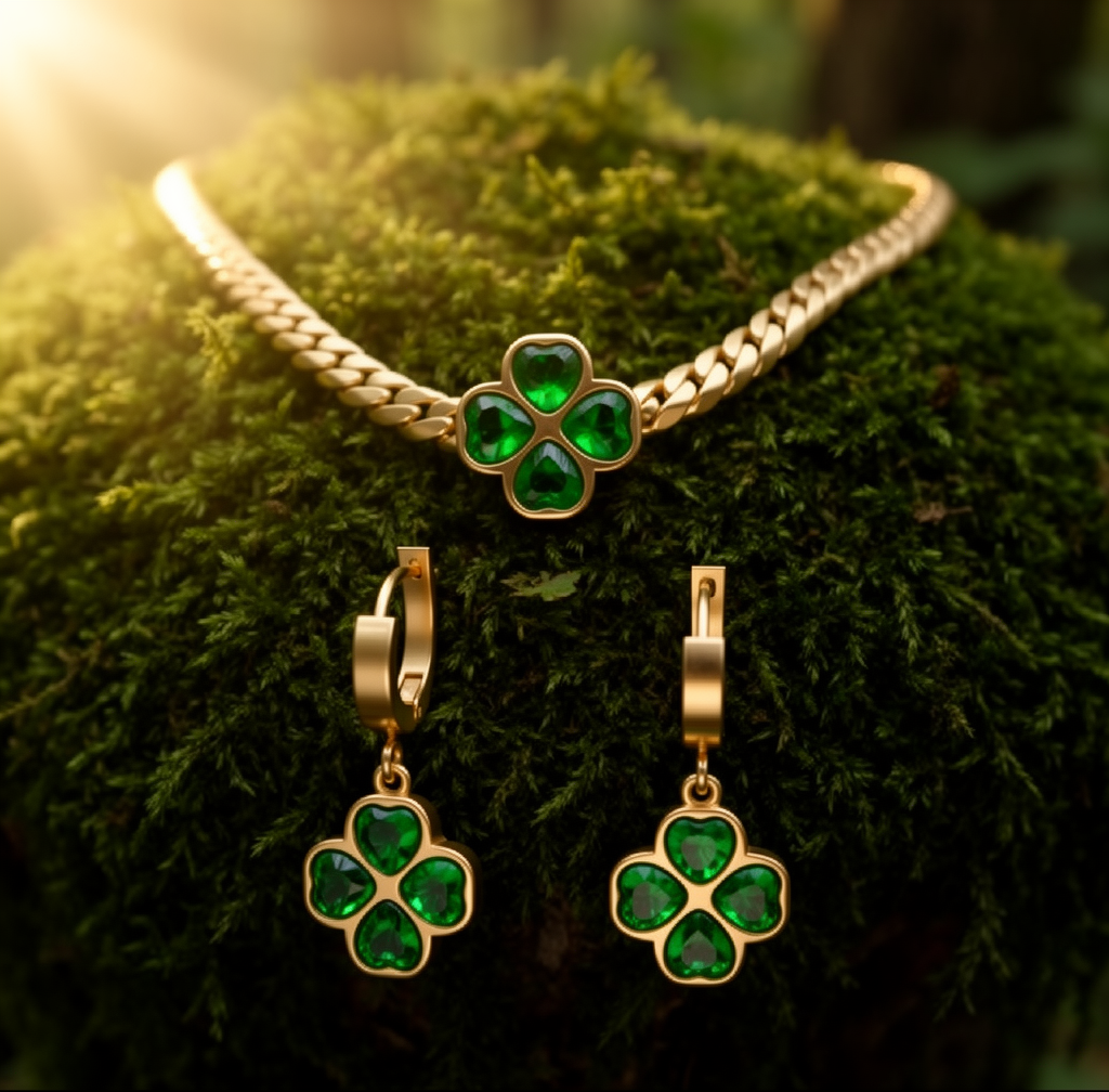 Luxury bright Set - Exklusives Gold-Ensemble (Halskette 40+5cm)