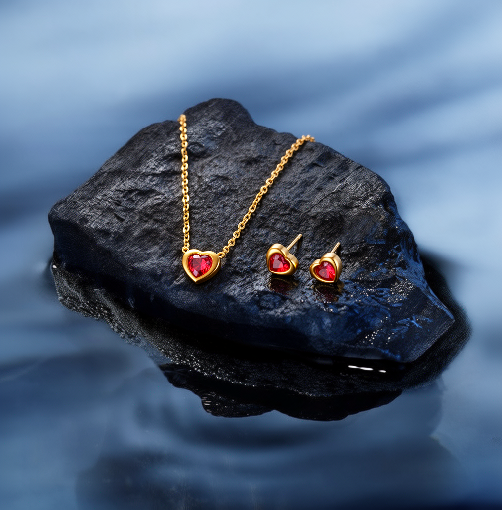 Luxury bright Set - Exklusives Gold-Ensemble (Halskette 40+5cm)