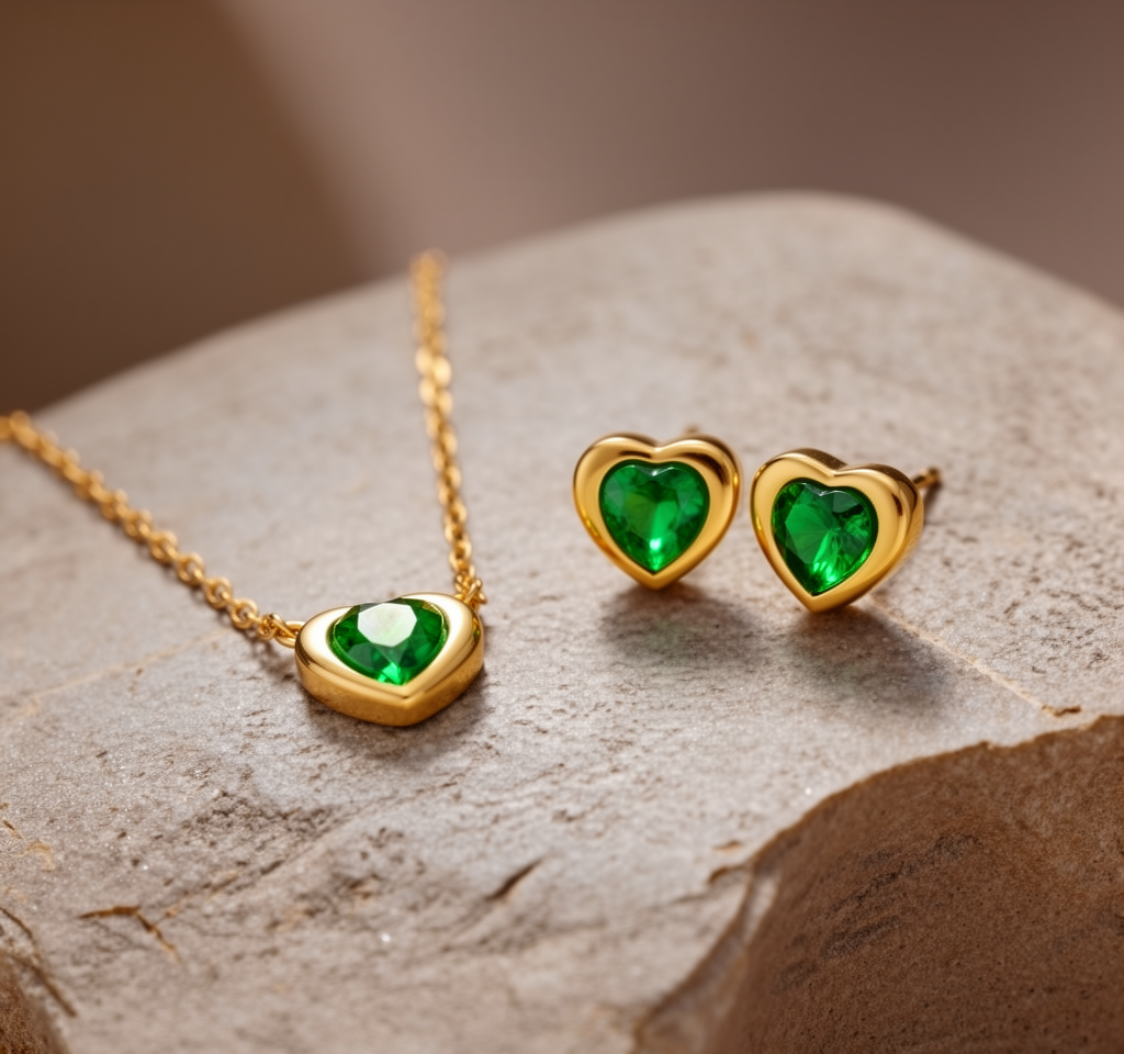 Luxury bright Set - Exklusives Gold-Ensemble (Halskette 40+5cm)
